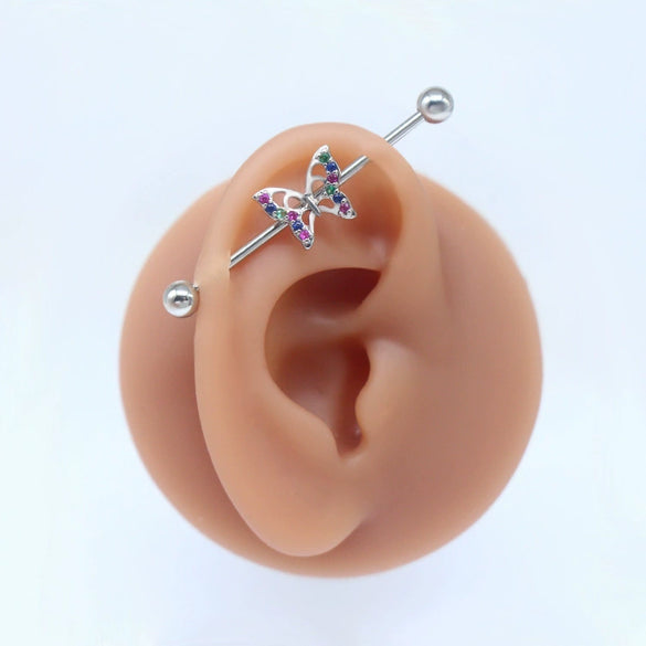 Youth Butterfly Ear Studs And Ear Bone Nails Copper Electroplating Animal Pattern