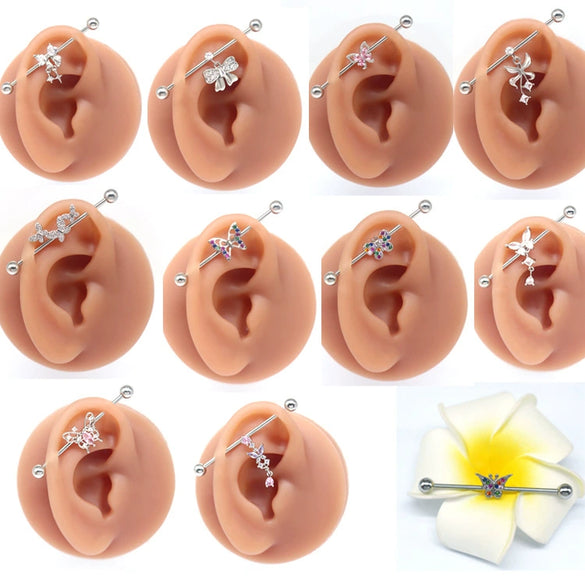Youth Butterfly Ear Studs And Ear Bone Nails Copper Electroplating Animal Pattern