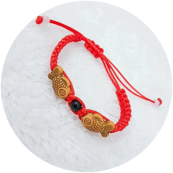 Red Rope Bracelet Bracelet  Wholesale Peach Wood Zodiac Mixed Batch