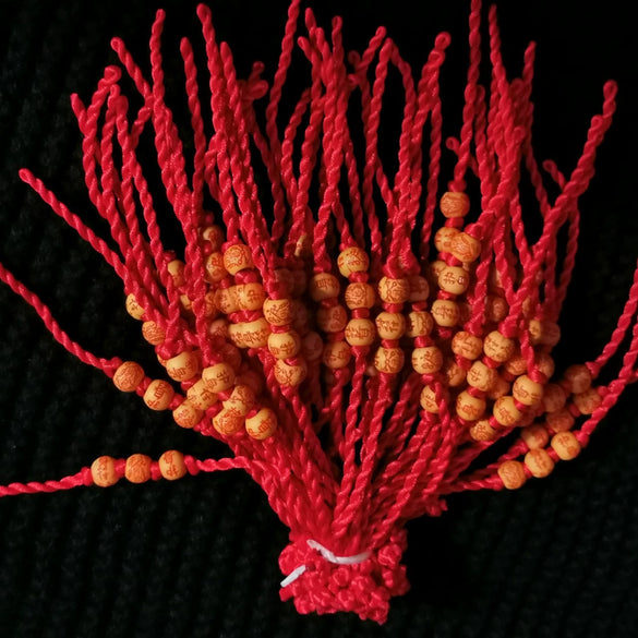 Red Rope Bracelet Bracelet  Wholesale Peach Wood Zodiac Mixed Batch