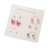 Zinc Alloy Animal Zodiac Butterfly Heart Earrings Set With Electroplating Girly Sweet Elegant Style