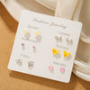 Zinc Alloy Animal Zodiac Butterfly Heart Earrings Set With Electroplating Girly Sweet Elegant Style