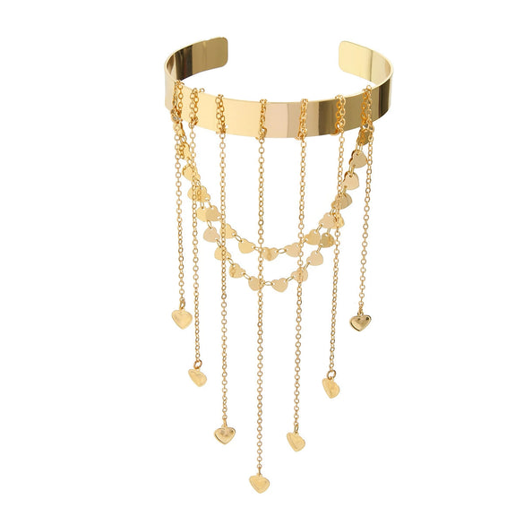 Zinc Alloy Beaded Tassel Arm Chain Arm Ring Electroplated Bohemian Style Women Jewelry