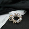 Zinc Alloy Bow Flower Pearl Women's Clothing Accessories Brooch With Electroplating