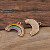 Zinc Alloy Cartoon Rainbow Cloud Pony Pendant With Dripping Oil Electroplated Alloy Jewelry Accessory For Necklace Bracelet And Earrings