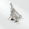 Zinc Alloy Christmas Tree Brooch With Diamond Embellishment Floral Plant Design Oil Drip Finish And Decorative Corsage Style