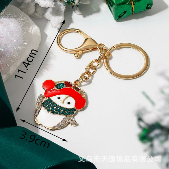 Zinc Alloy Christmas Tree Keychain Pendant Metal Holiday Gift Accessory For Women
