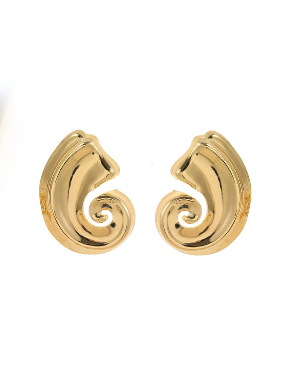 Zinc Alloy Conch Geometric Gold Plated Electroplated Women's Vacation Style Minimalist Earrings