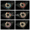 Zinc Alloy Crystal Leaf Wreath Brooch Electroplating Light Luxury Creative Suit Accessories