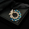 Zinc Alloy Crystal Leaf Wreath Brooch Electroplating Light Luxury Creative Suit Accessories
