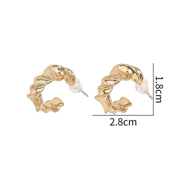 Zinc Alloy Cshaped Twist Hoop Earrings For Women Versatile Statement Jewelry For Daily Wear And Parties