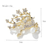 Zinc Alloy Elk Brooch With Diamond And Pearl Accents Simple Animal Collar Pin For Women's Fashion