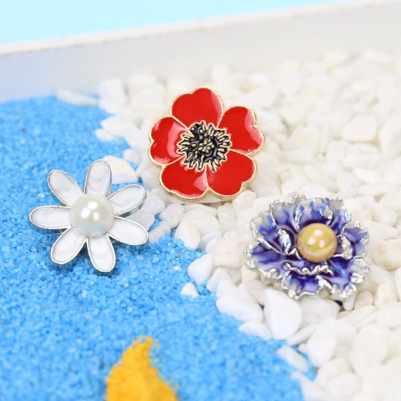 Zinc Alloy Flower Brooch With Painted Oil Cherry Blossoms Electroplated Women's Clothing Accessories