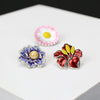 Zinc Alloy Flower Brooch With Painted Oil Cherry Blossoms Electroplated Women's Clothing Accessories