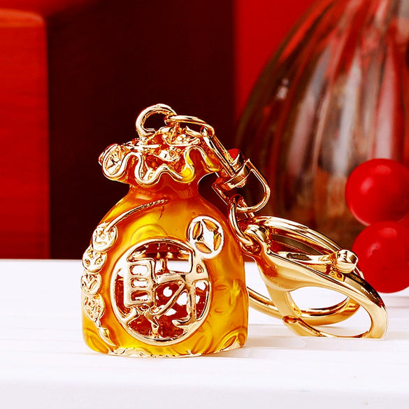 Zinc Alloy Fortune Bucket Cornucopia Women's Cute Creative Metal Key Chain