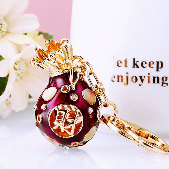 Zinc Alloy Fortune Bucket Cornucopia Women's Cute Creative Metal Key Chain
