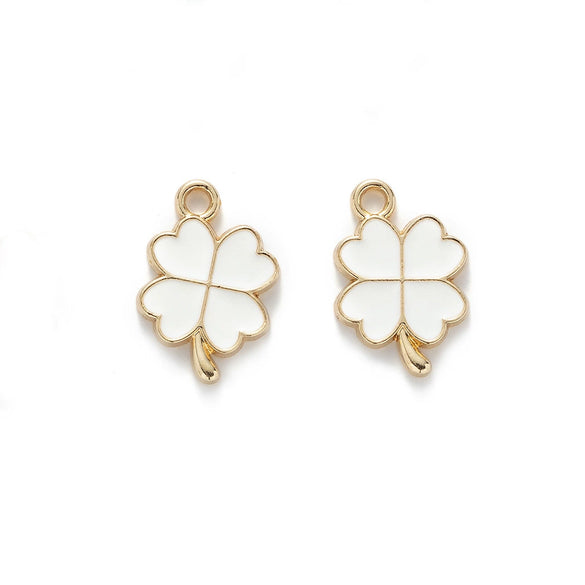 Zinc Alloy Four Leaf Clover Enamel Dripping Oil Pendant Jewelry Accessories For Diy Bracelet Necklace Earrings