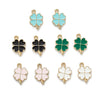 Zinc Alloy Four Leaf Clover Enamel Dripping Oil Pendant Jewelry Accessories For Diy Bracelet Necklace Earrings