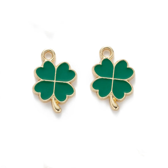 Zinc Alloy Four Leaf Clover Enamel Dripping Oil Pendant Jewelry Accessories For Diy Bracelet Necklace Earrings