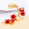 Zinc Alloy Fruit Lemon Car Keychain Diamondencrusted Cartoon Key Chain For Women