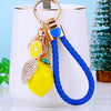 Zinc Alloy Fruit Lemon Car Keychain Diamondencrusted Cartoon Key Chain For Women