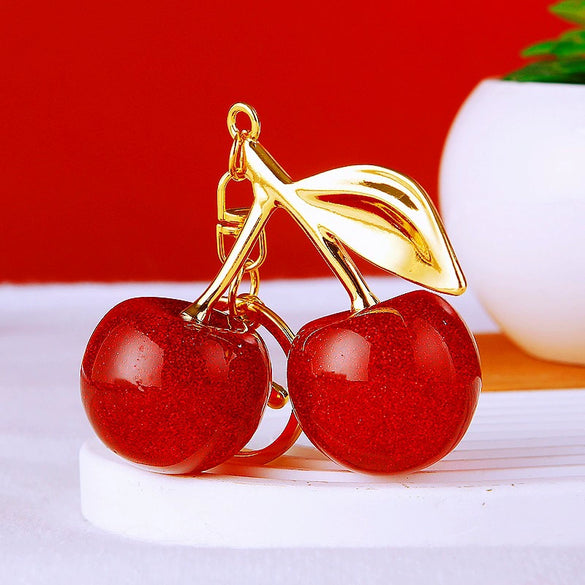 Zinc Alloy Fruit Lemon Car Keychain Diamondencrusted Cartoon Key Chain For Women