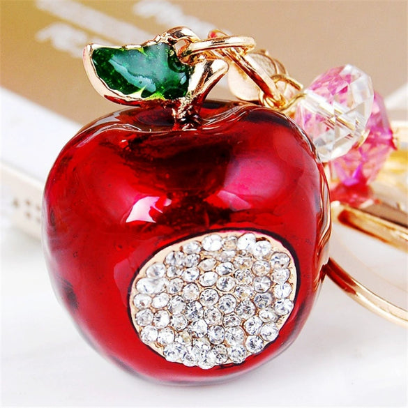 Zinc Alloy Fruit Lemon Car Keychain Diamondencrusted Cartoon Key Chain For Women