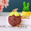 Zinc Alloy Fruit Lemon Car Keychain Diamondencrusted Cartoon Key Chain For Women