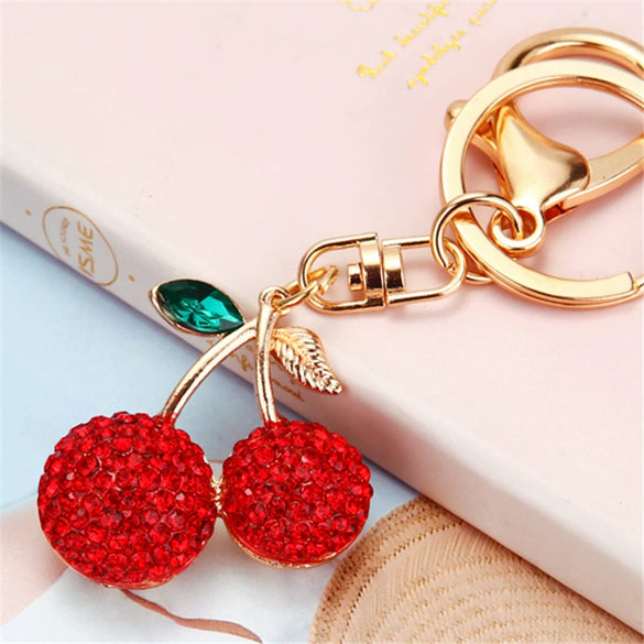 Zinc Alloy Fruit Lemon Car Keychain Diamondencrusted Cartoon Key Chain For Women