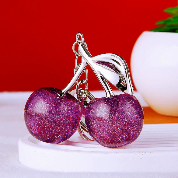 Zinc Alloy Fruit Lemon Car Keychain Diamondencrusted Cartoon Key Chain For Women