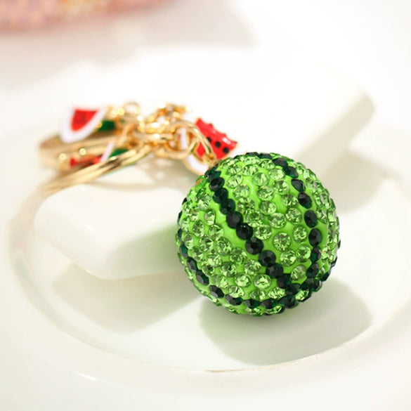 Zinc Alloy Fruit Lemon Car Keychain Diamondencrusted Cartoon Key Chain For Women