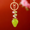 Zinc Alloy Fruit Lemon Car Keychain Diamondencrusted Cartoon Key Chain For Women