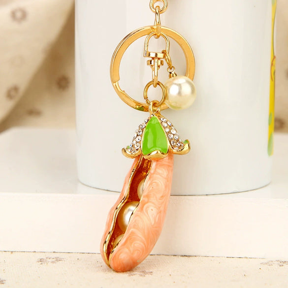 Zinc Alloy Fruit Lemon Car Keychain Diamondencrusted Cartoon Key Chain For Women