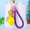 Zinc Alloy Fruit Lemon Car Keychain Diamondencrusted Cartoon Key Chain For Women