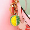 Zinc Alloy Fruit Lemon Car Keychain Diamondencrusted Cartoon Key Chain For Women