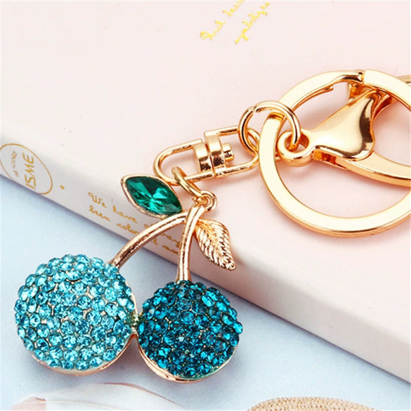 Zinc Alloy Fruit Lemon Car Keychain Diamondencrusted Cartoon Key Chain For Women