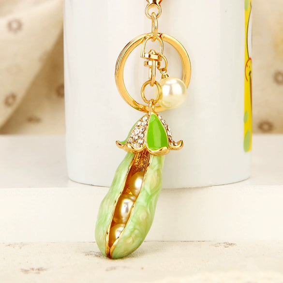 Zinc Alloy Fruit Lemon Car Keychain Diamondencrusted Cartoon Key Chain For Women