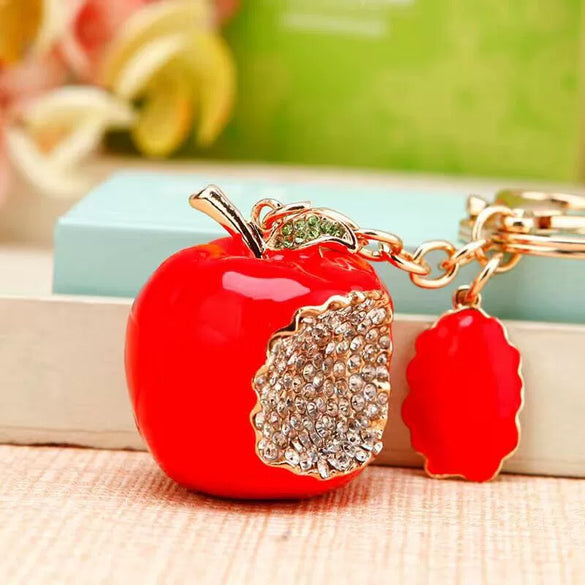Zinc Alloy Fruit Lemon Car Keychain Diamondencrusted Cartoon Key Chain For Women