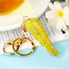 Zinc Alloy Fruit Lemon Car Keychain Diamondencrusted Cartoon Key Chain For Women