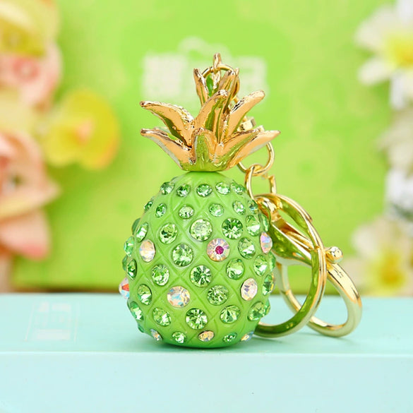 Zinc Alloy Fruit Lemon Car Keychain Diamondencrusted Cartoon Key Chain For Women