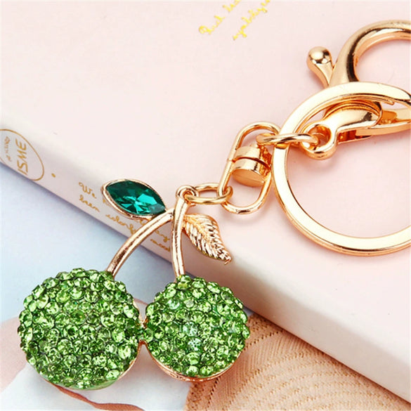 Zinc Alloy Fruit Lemon Car Keychain Diamondencrusted Cartoon Key Chain For Women