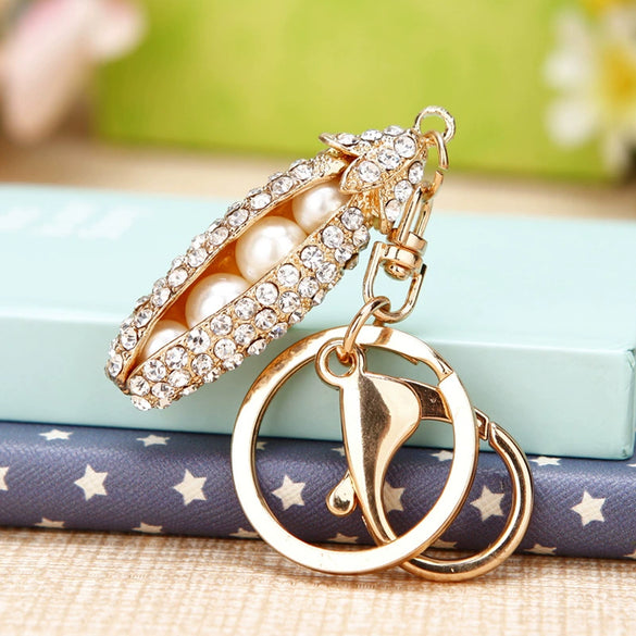 Zinc Alloy Fruit Lemon Car Keychain Diamondencrusted Cartoon Key Chain For Women