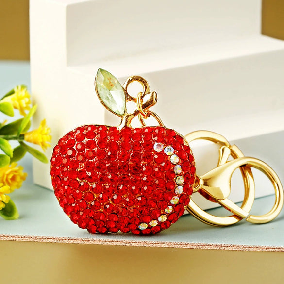 Zinc Alloy Fruit Lemon Car Keychain Diamondencrusted Cartoon Key Chain For Women