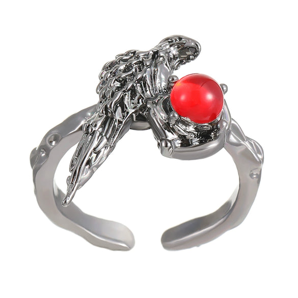 Zinc Alloy Geometric Animal Style Diamond Opening Finger Ring For Women