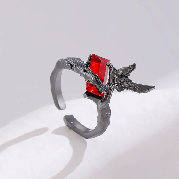 Zinc Alloy Geometric Animal Style Diamond Opening Finger Ring For Women