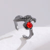 Zinc Alloy Geometric Animal Style Diamond Opening Finger Ring For Women