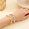 Zinc Alloy Geometric Bracelet With Electroplated Finish Smooth Surface And Minimalist Fashion Jewelry Design