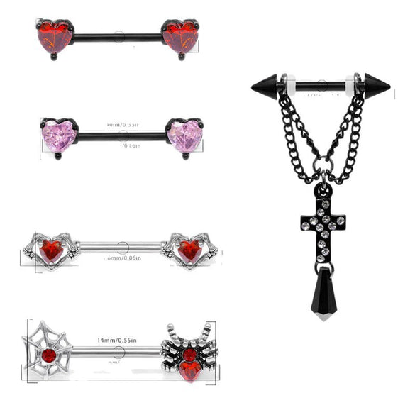 Zinc Alloy Geometric Heartshaped Piercing Jewelry