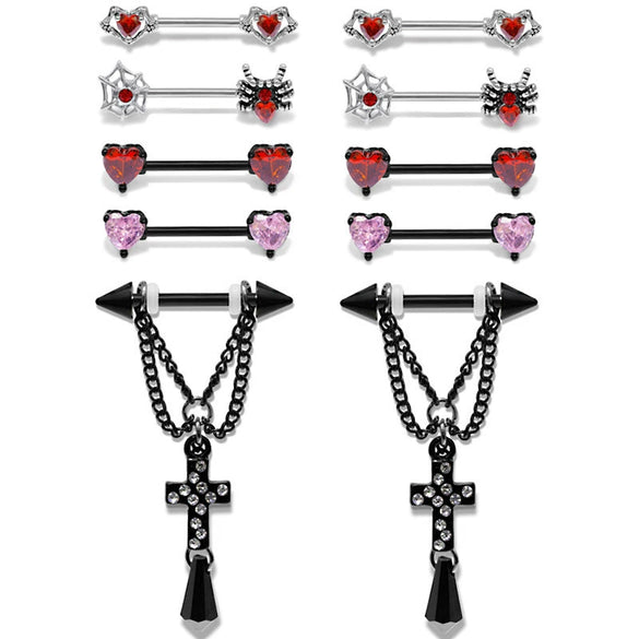 Zinc Alloy Geometric Heartshaped Piercing Jewelry