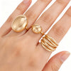 Zinc Alloy Geometric Open Ring Set With Irregular Smooth Shapes Lava Line Details And Polished Plated Finish Stackable Women's Jewelry